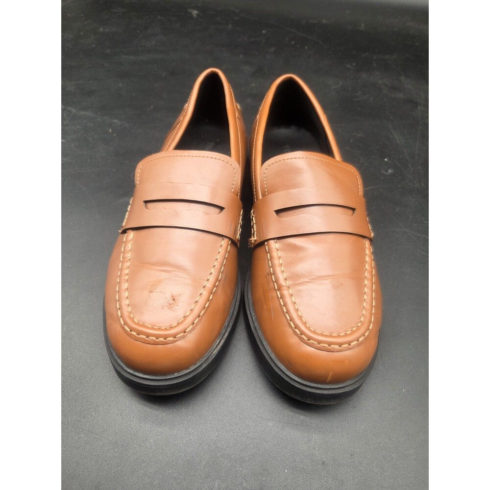 Torrid Tan Faux Leather Loafers Womens 8 Wide Width